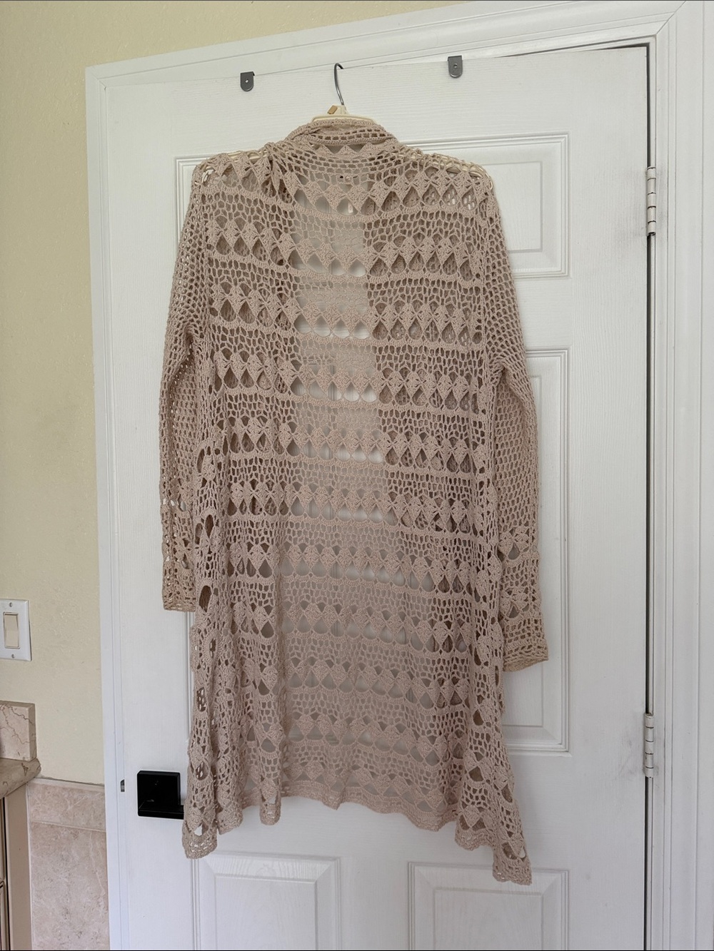 Free People Crochet Duster Cardigan - Taupe - Picture 3 of 3